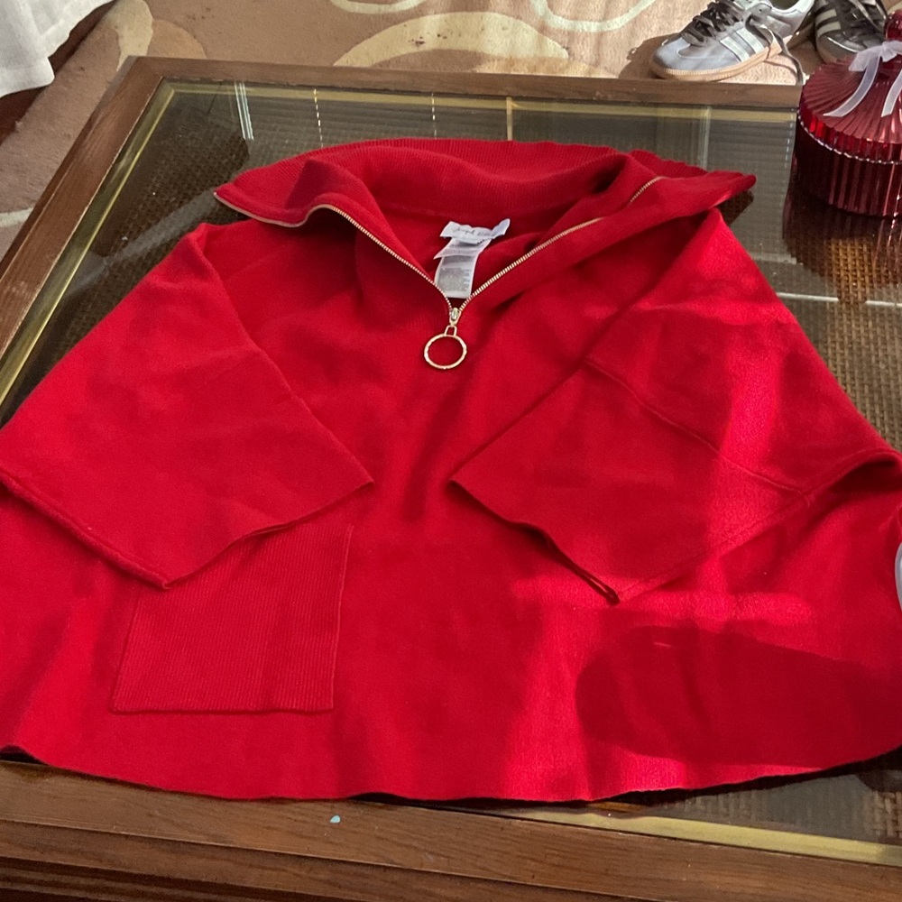 New without tags Joseph Ribkoff Red Quarter Zip Sweater